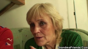 Blonde Grandma Looses Bet and Double Penetrated