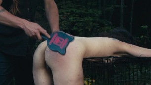 Flogging, Spanking, Paddling, Impact then Fucked in a Cage in the Woods (Outside Public)