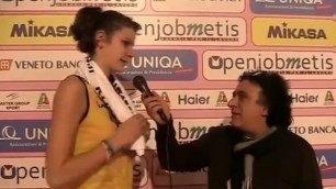 Cristina Chirichella Towers over Short Male Reporter