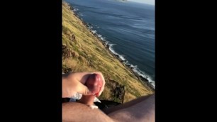 Jerk with Cumshot Outdoor while Hiking