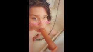 Sissy Sucking a Dildo