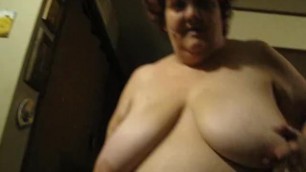 SSBBW Pammy Sparkles from NY, NY Walking and Playing with her Heavy Hangers