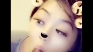 Hot Asian Babe Sucks Dick on Snapchat SC: Trippyinkid