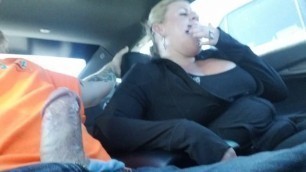 Car Blowjob Leads to Oral Creampie. Deeptheoat Queen