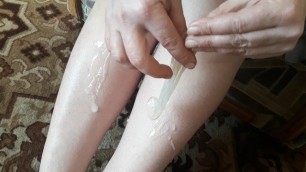 Mom found used Son Condoms with Sperm. MILF Cum Footfetish