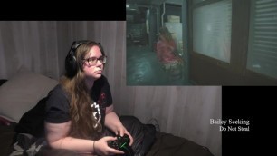 BBW Gamer Girl Drinks and Eats while Playing Resident Evil 2 Part 5
