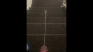 Horny Quarantined Bi BBC Peeing on Apartment Building Stairs