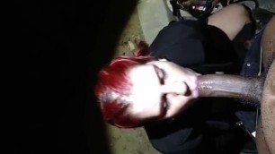 ♠thick PAWG Public Slut. Flashing & Sucking Cock on the Night Walk♠