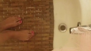 Dirty Feet in Hot Shower