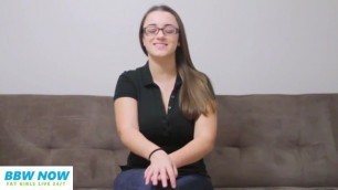 Chubby Teen PAWG in Jeans with Big Tits and Glasses