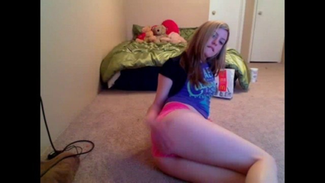 Sexy blonde teen strips and plays with her pussy for the webcam - sixxxcam.com