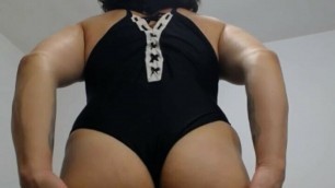 Sissy Lara White. Posing. Modeling. Showing off sexy body, ass, curves. Femboy. Trap. Tranny. Shemale. Crossdresser. 9