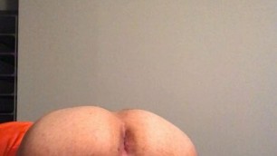 Orange top bubble butt flex and masturbate Shemale bottom