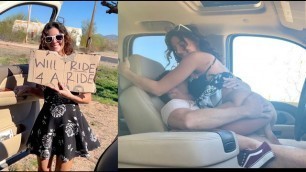Hot Hitchhiker with no Panties: "will Ride 4 a Ride